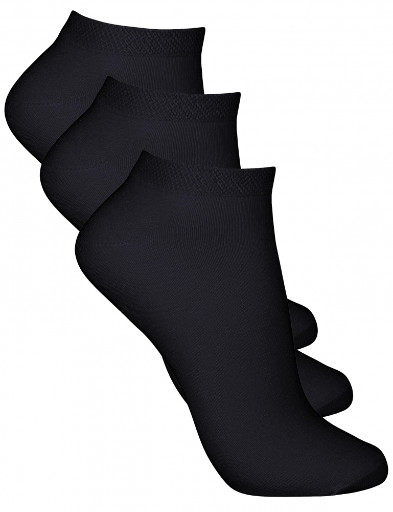 Bambusock bambuviskos svart kort skaft 3-pack