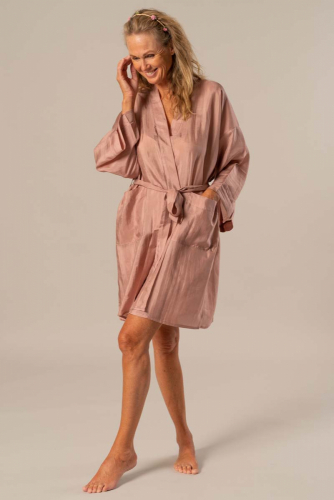 Sidenkimono rosa one size